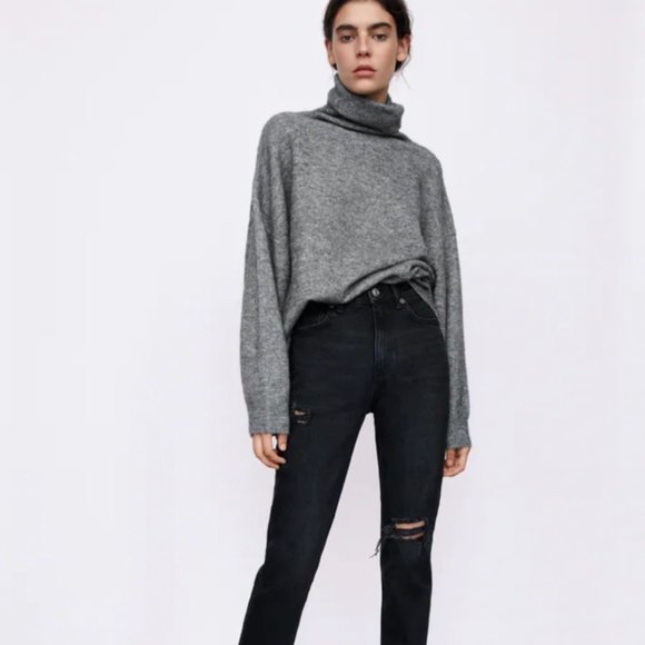 NWT Zara Black High-Rise Ankle Length Slim Jeans In Black Sz:10 - Picture 12 of 16